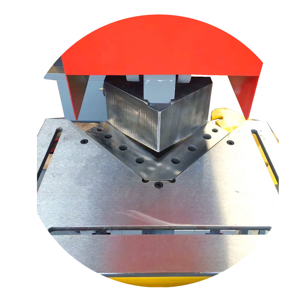 צלחת פלדה זווית חיתוך ניקוב מכונת חריצים הידראולית עובד ברזל למכירה